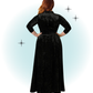 Peignoir long manches longues velour noir - Starlet
