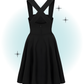 Robe évasée swing pinafore noir - Patti