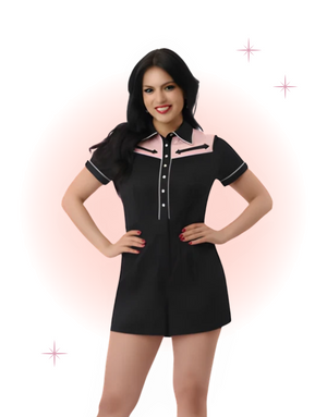 Rodeo Pink and Black Playsuit