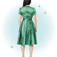 Floral Green Dahlia Flared Dress