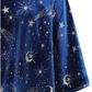 Robe maxi à bretelle velour bleu étoiles dorées avec cape - Gloria celestial