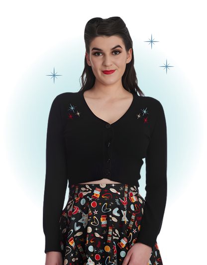 Let Go Bowling Black Cardigan