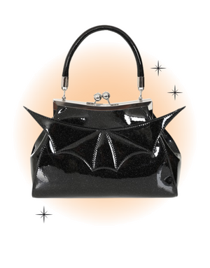Elvira Shiny Black Handbag