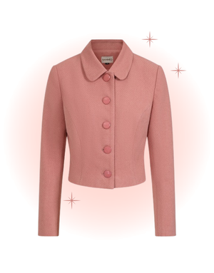 Manteau manche longue col claudine rose  - Midge