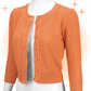 Cardigan Crocheté Col Rond Orange L