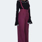 Pantalon Taille Haute Aubergine À Bretelle  S