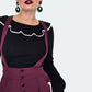 Pantalon Taille Haute Aubergine À Bretelle  L