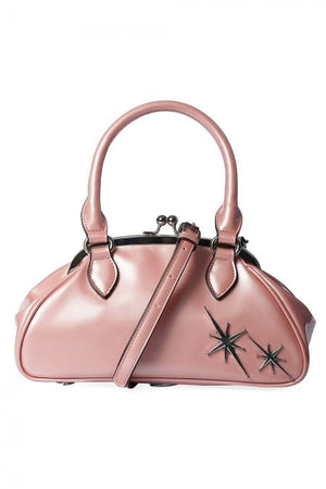 Pink-Counting-Stars-Handbag-Vintage-Pinup-Banned-Apparel-Retro-Rockabilly-Metallic-Atomic-Stars