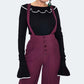 Pantalon Taille Haute Aubergine À Bretelle  M