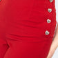 Pantalon Heart Button Rouge  M