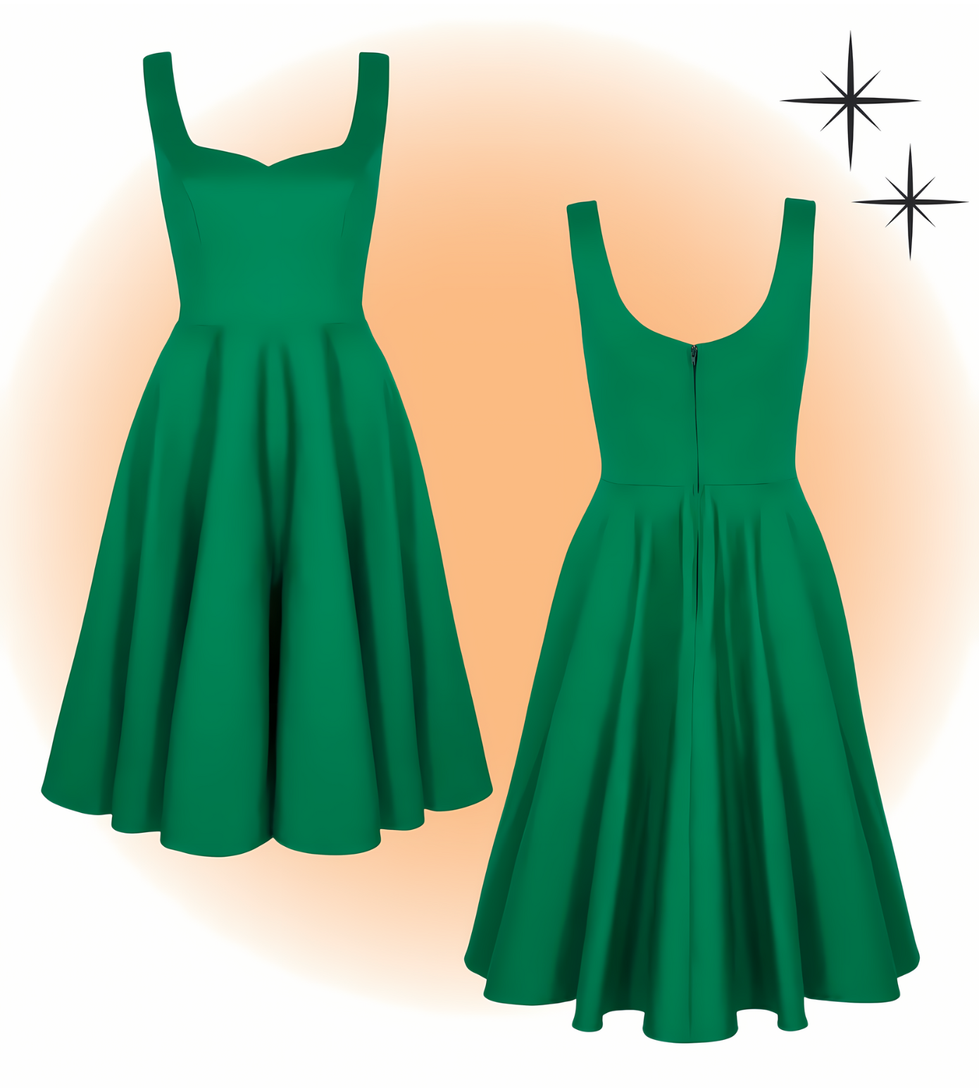 Robe Heidi Évasé Verte  S