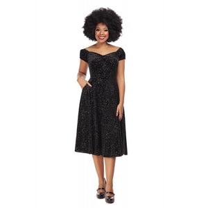 Robe-Dolores-Glitter-Drop-Circulaire-Retro-Vintage