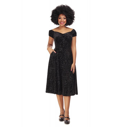 Robe-Dolores-Glitter-Drop-Circulaire-Retro-Vintage