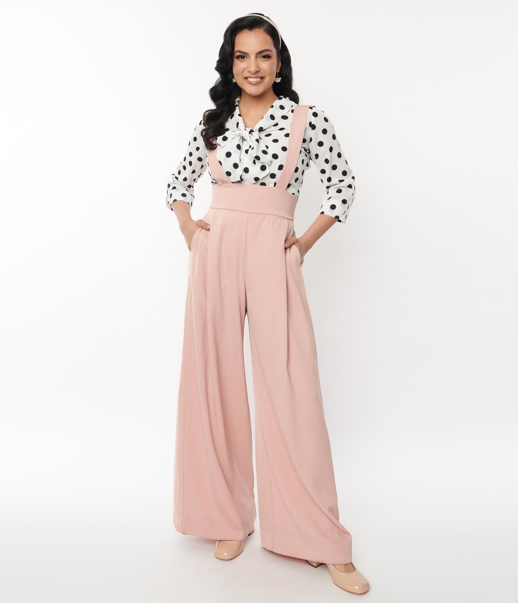 Pantalon Rochelle Rose Avec Bretelles XL