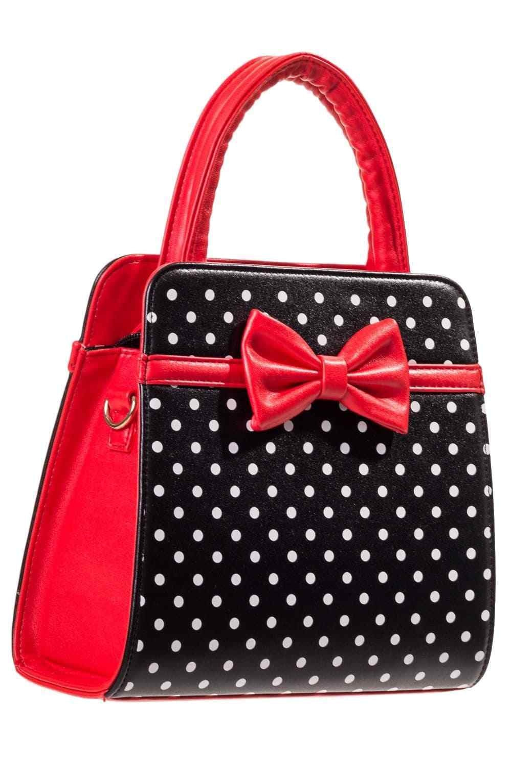 Sac-À-Main-Vintage-Noir-Rouge-Carla-Banned-Apparel-À-Pois-Rockabilly-Pinup