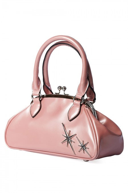 Sac-Main-Rose-Counting-Stars-Banned-Apparel-Rétro-Rockabilly-Étoiles-Atomiques-Métalliques