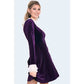 Robe Velour Mauve et Dentelle Blanche  M