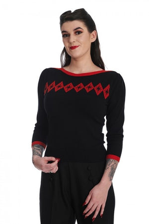 Tricot Atomic Star Noir Et Rouge  M