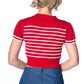 Top-Rouge-Vintage-Banned Apparel-nœud-Rétro-Pinup-Rockabilly