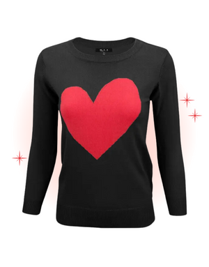 Black Knit with Red Heart