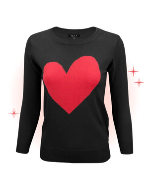 Tricot Noir avec Coeur Rouge