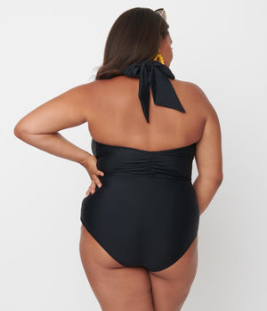 Unique Vintage Maillot de Bain Derek Pinup Retro One Piece Swimsuit  