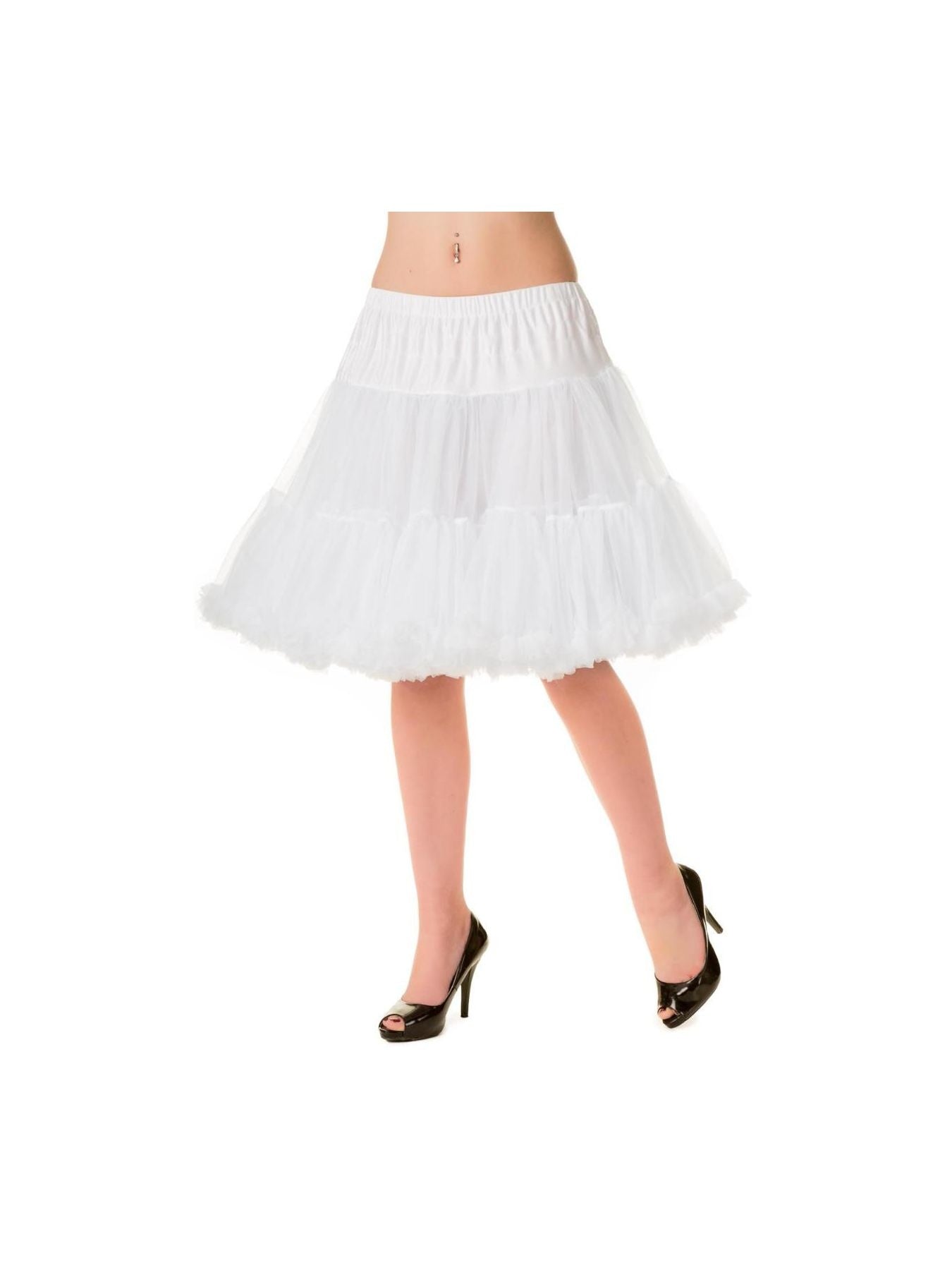 Vintage-White-Over-Knee-Walkabout-Crinoline-Petticoat-Volume-Dress-Skirt-Pinup-Retro-Banned-Apparel