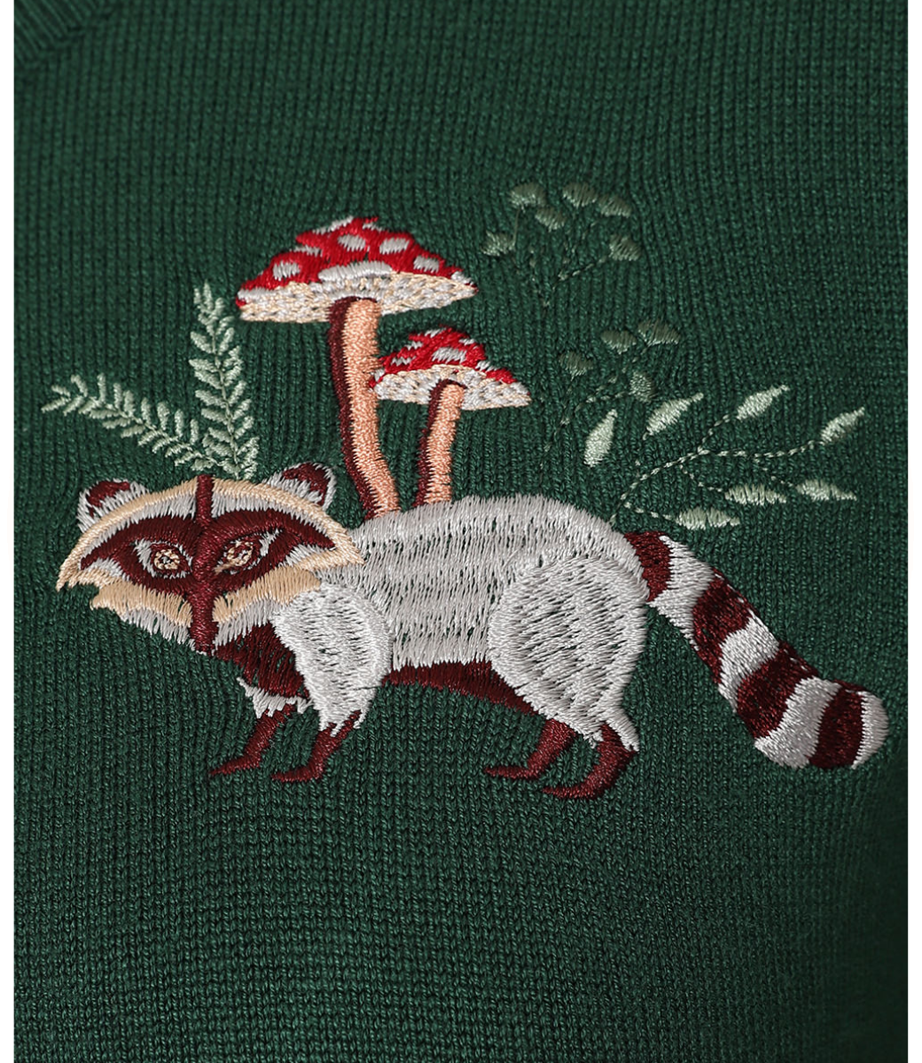 Cardigan Woodland Mushroom Vert  L