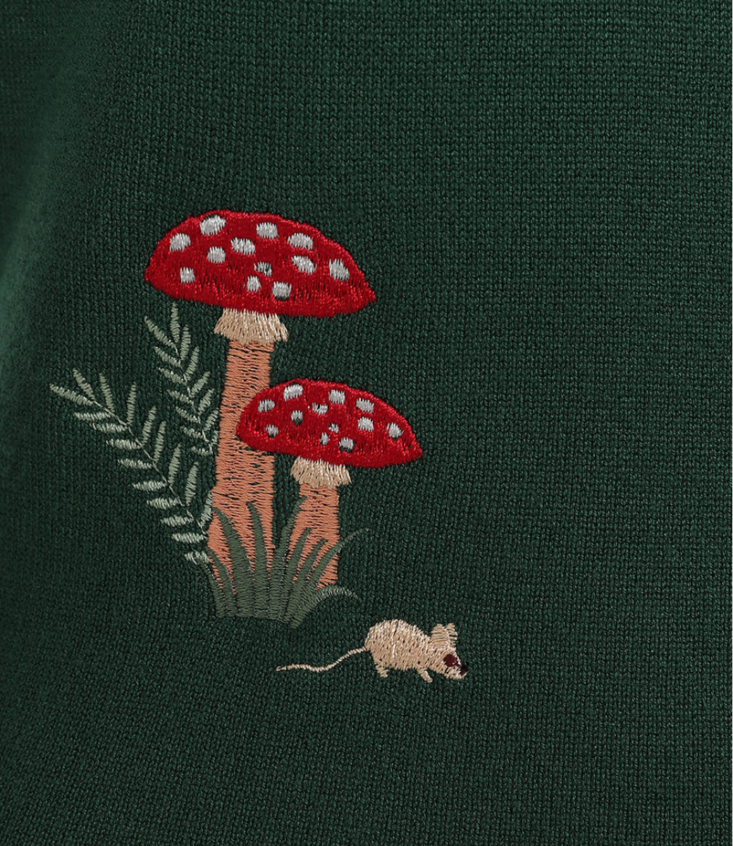 Cardigan Woodland Mushroom Vert  XL