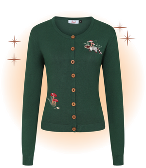 Cardigan Woodland Mushroom Vert  S